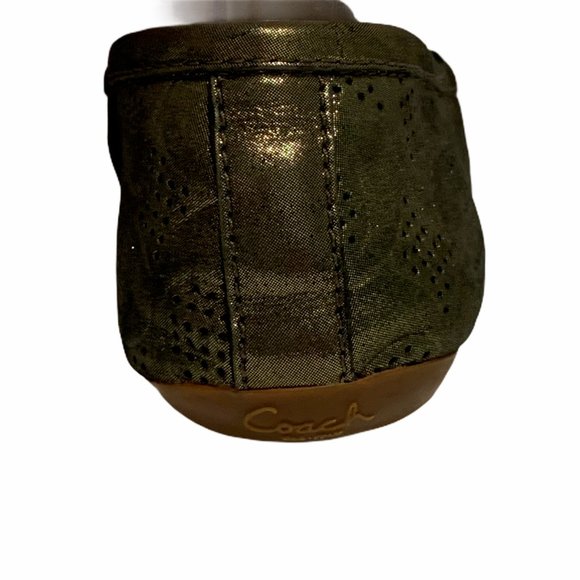 Coach ‘Pat’ Metallic Driving Moccasins Loafers Flats Leather Size 6 Rare - Picture 10 of 13